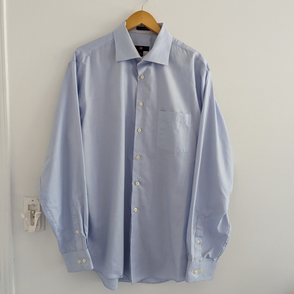 Men's Egara Light Blue Dress Shirt XL Tall